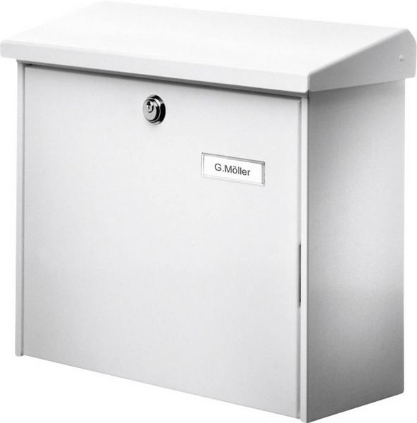 Burg Wächter 4120 COMFORT 913W Briefkasten Stahlblech Weiß Schlüsselschloss