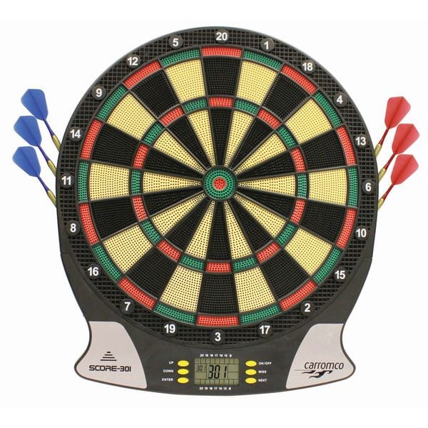 Elektronik Dartboard Score 301 inkl. 6 Softdarts und 20 Tips mit LCD Display