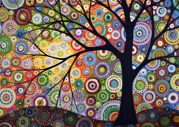 FiguredArt DP-091-Y - Diamond Painting, Baum des Lebens 2, Leinwand-Keilrahmen 40x50cm, Diamond Painting Set