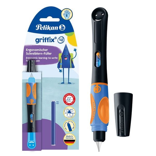 Pelikan Füller griffix RH A neon black Blister