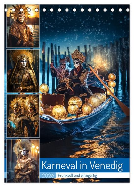 Karneval in Venedig (Tischkalender 2026 DIN A5 hoch), CALVENDO Monatskalender