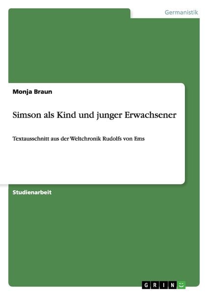 Simson als Kind und junger Erwachsener
