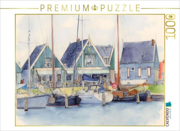 CALVENDO Puzzle Hafen Marken 1000 Teile Lege-Größe 64x48cm Foto-Puzzle für glückliche Stunden
