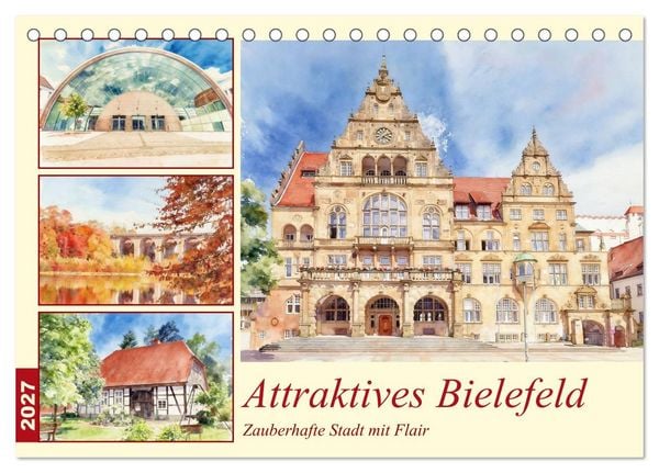 Attraktives Bielefeld (Tischkalender 2027 DIN A5 quer), CALVENDO Monatskalender