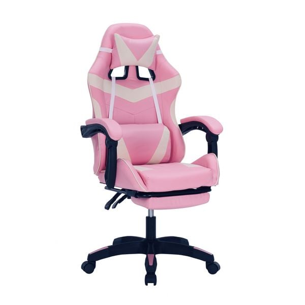 HTI-Living Drehstuhl Krit Eco Pink Weiss PVC Drehstuhl Krit Eco Pink Weiss PVC