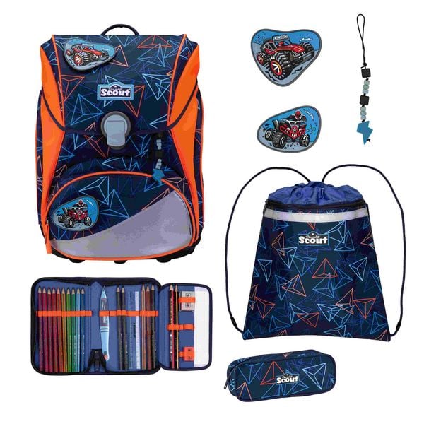 Scout Schulranzen Set Alpha, Schulranzen Set, 4tlg, Offroad