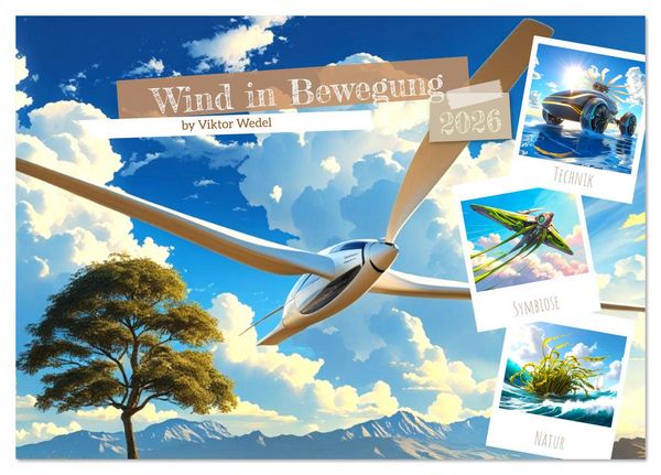 Wind in Bewegung (Tischkalender 2026 DIN A5 quer), CALVENDO Monatskalender