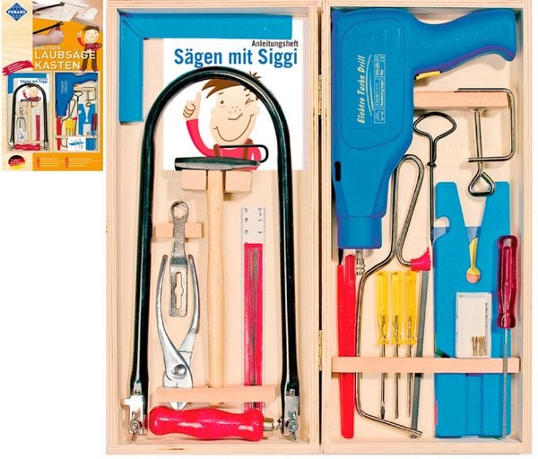 Laubsägeschrank mit Bohrmaschine