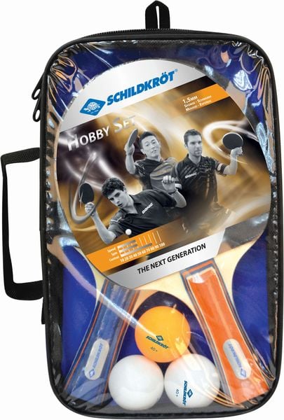 Tischtennis Set Hobby für 2 Spieler, 2 Schläger, 3 Bälle, Tasche