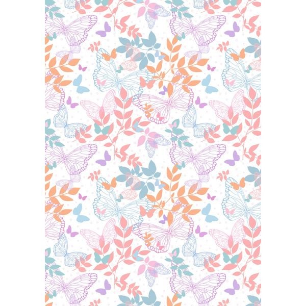 Idena Geschenkpapier Schmetterlinge pastell 70cmx2m