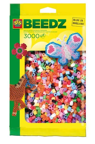 SES Creative - Bügelperlen 3000 Stück Basicmix