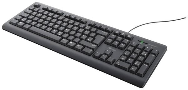 Trust TK-150 Kabelgebunden Tastatur Deutsch, QWERTZ Schwarz mit numerischer Tastatur
