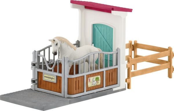 schleich® 42569 - Horse Club, Pferdebox mit Vollblut Hengst