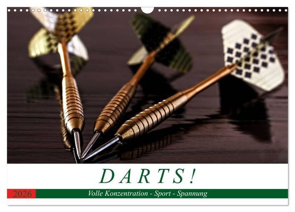 Darts. Konzentration - Sport - Spannung (Wandkalender 2026 DIN A3 quer), CALVENDO Monatskalender