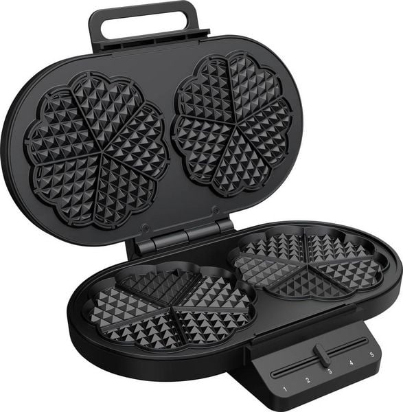 Princess Doppel-Waffeleisen Antihaftbeschichtung, BPA-frei, Überhitzungsschutz Schwarz