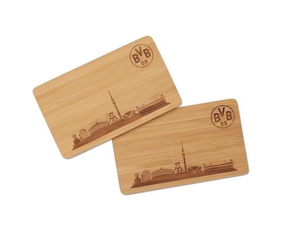 BVB Borussia Dortmund - Frühstücksbrettchen aus Holz, 2er Set