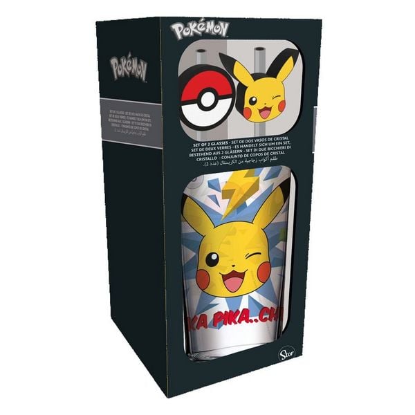POKEMON Glass 485ml mit Toppern