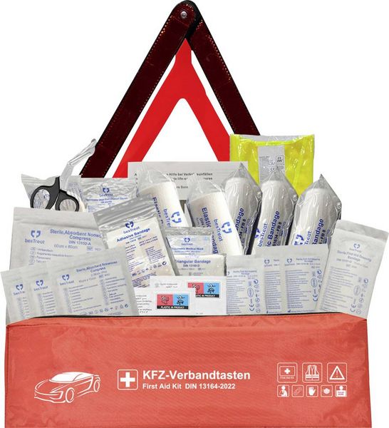 besTreat 3 in 1 Car first aid kit Verbandtasche Inkl. Warndreieck Bus, Wohnmobile, Pkw, SUV (L x B x H) 130 x 440 x 60 mm EN 14683 DIN 13164 1 St.