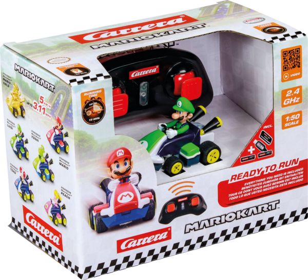 2,4GHz Mario Kart(TM) Mini RC, Luigi (Paperbox), Carrera RC Ferngesteuertes Auto