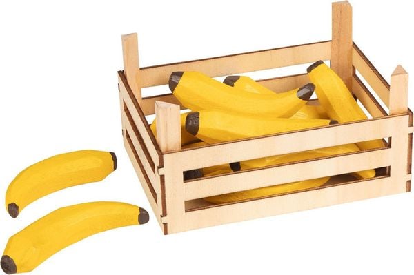 goki Bananen in Holzkiste Stiege für Kaufladen, Holz