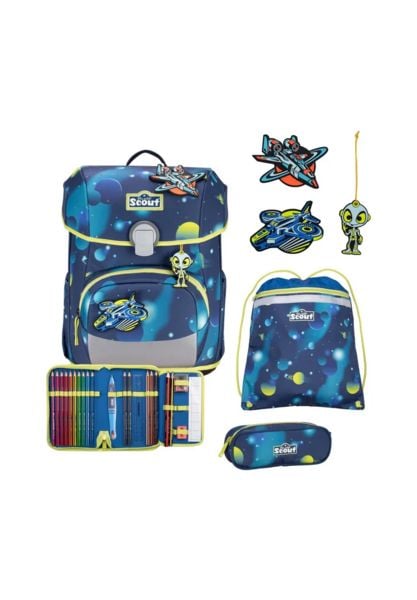 Scout Schulranzen Set Neo LED, Schulranzen Set, 4tlg, Planets
