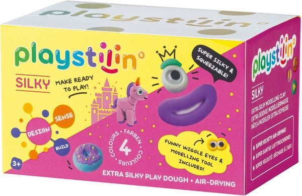 Playstilin Silky - Seidige Mod.masse - Box - 4fach farbl. sort.