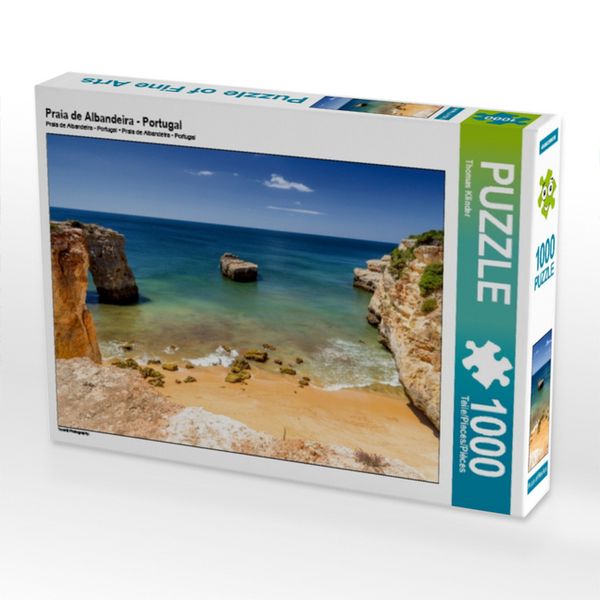 CALVENDO Puzzle Praia de Albandeira - Portugal 1000 Teile Puzzle quer 1000 Teile Lege-Größe 64 × 48 cm Foto-Puzzle für glückliche Stunden