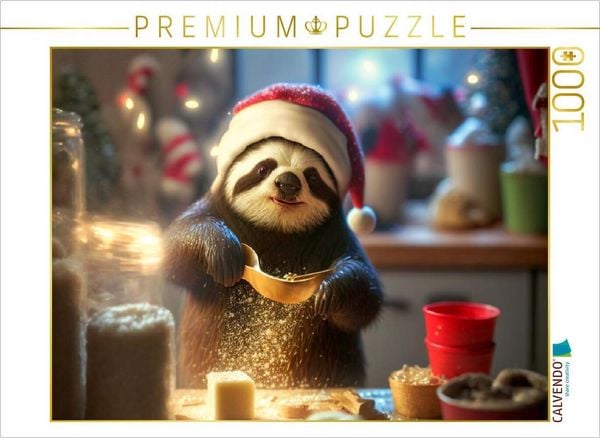 CALVENDO Puzzle Ein süßes Faultier macht Kekse 1000 Teile Lege-Größe 64x48cm Foto-Puzzle für glückliche Stunden