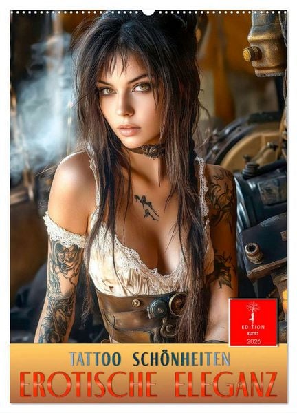 Tattoo Schönheiten - erotische Eleganz (Wandkalender 2026 DIN A2 hoch), CALVENDO Monatskalender