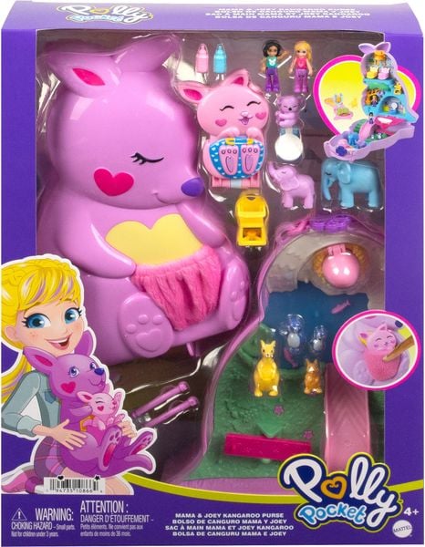 Polly Pocket Mama & Joey Känguru Schatulle, inkl. Figuren & Zubehör