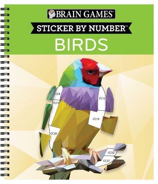 Brain Games - Sticker by Number: Birds - 2 Books in 1 (42 Images to Sticker)