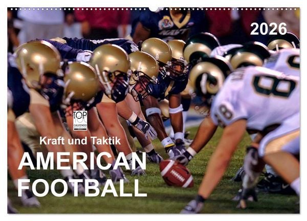 Kraft und Taktik - American Football (Wandkalender 2026 DIN A2 quer), CALVENDO Monatskalender