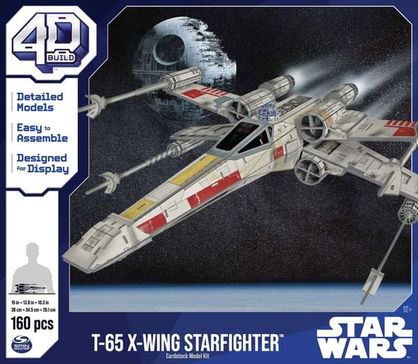 4D Build - Star Wars T-65 X-Wing Starfighter - detailreicher 3D-Modellbausatz aus hochwertigem Karton, 160 Teile, für Star Wars Fans ab 12 Jahren