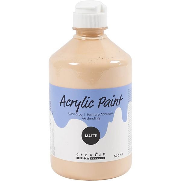 Creativ Company Acrylfarbe Matt, Hellbeige, 500 ml/ 1 Fl.