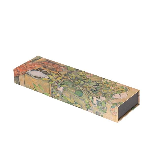 Stifteetui, Cezannes Terrakotta-Töpfe und Blumen