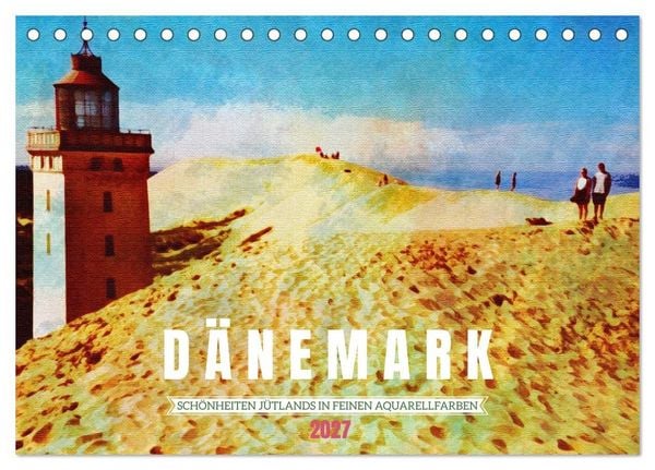 Dänemark - Schönheiten Jütlands in feinen Aquarellfarben (Tischkalender 2027 DIN A5 quer), CALVENDO Monatskalender