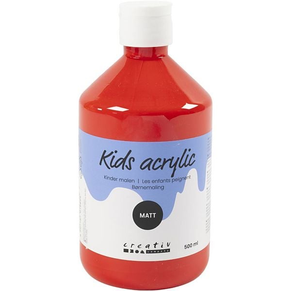 Creativ Company Acrylfarbe Matt, Rot, 500 ml/ 1 Fl.