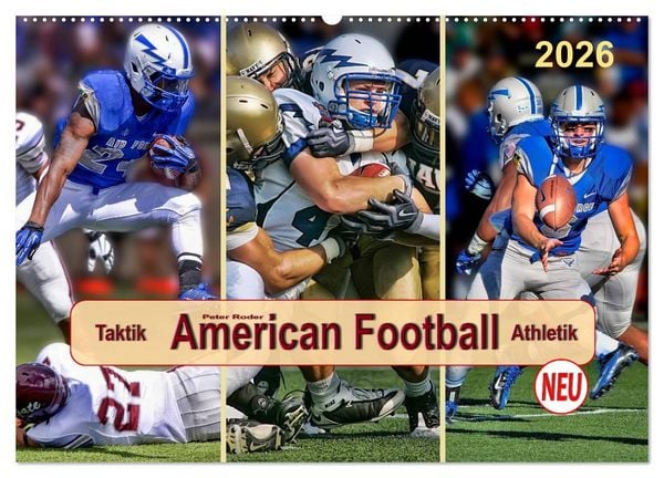American Football - Taktik und Athletik (Wandkalender 2026 DIN A2 quer), CALVENDO Monatskalender