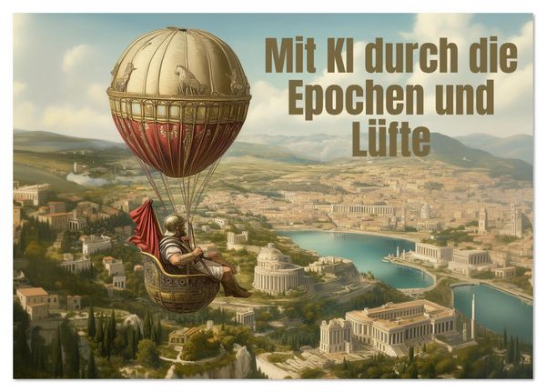 Mit KI durch die Epochen und Lüfte (Tischkalender 2026 DIN A5 quer), CALVENDO Monatskalender