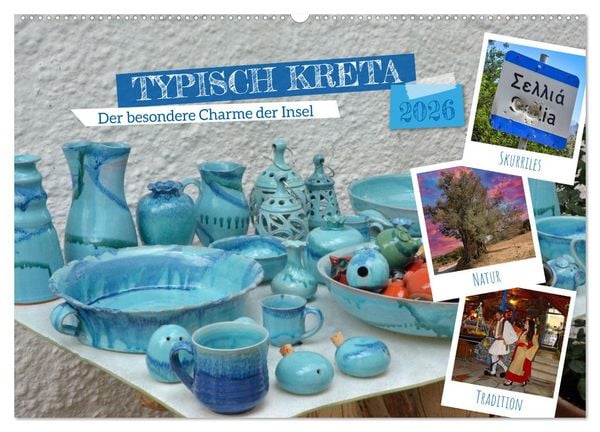 Typisch Kreta (Wandkalender 2026 DIN A2 quer), CALVENDO Monatskalender