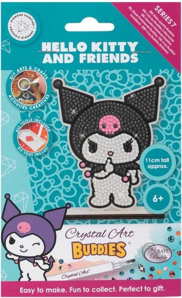 Craft Buddy CAFGR-33HKU089 - Crystal Art Buddies, Hello Kitty and Friends, Kuromi, Diamant-Malerei-Set