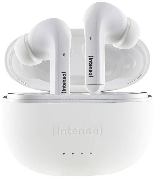 Intenso T302A In Ear Headset Bluetooth® Stereo Weiß Noise Cancelling Batterieladeanzeige, Headset, Ladecase, Touch-Steuerung