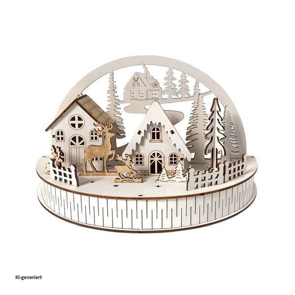 HTI-Living LED Weihnachtsdeko Winterdorf und Rehe LED Weihnachtsdeko Winterdorf und Rehe