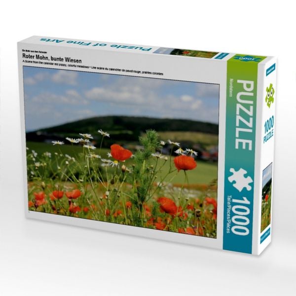CALVENDO Puzzle Ein Motiv aus dem Kalender Roter Mohn, bunte Wiesen 1000 Teile Lege-Größe 64x48cm Foto-Puzzle für glückliche Stunden