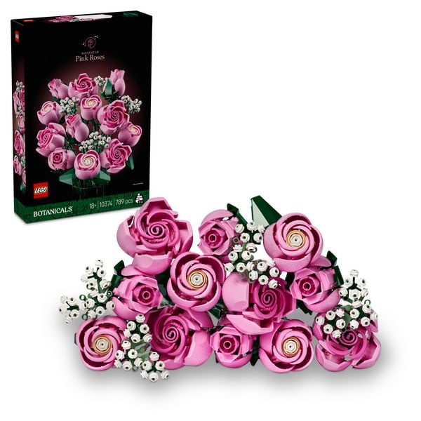 LEGO Botanicals 10374 Rosa Rosenstrauß, Kunstblumen für Erwachsene
