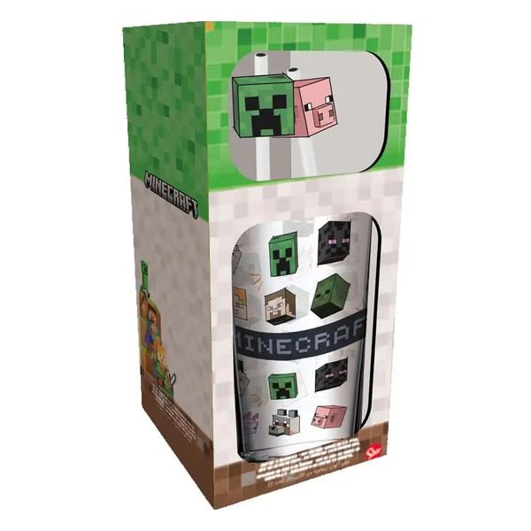 Minecraft Glass 485ml mit Toppern