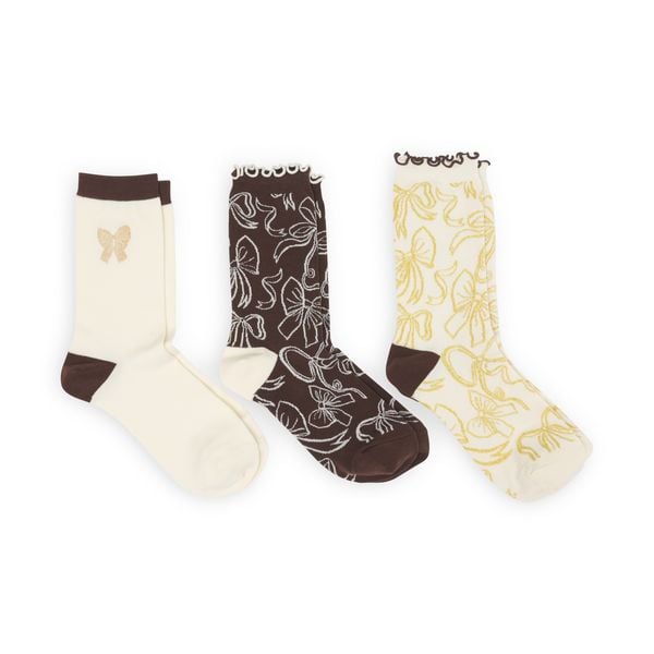Socken 3er Set „Lebkuchen & Schleife“, Gr. 36-41