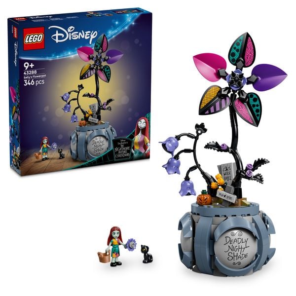 LEGO ǀ Disney 43288 Sallys Blumentopf, DIY Kunstblumen Deko Bastelset