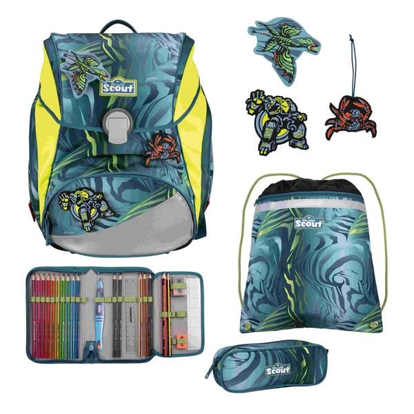 Scout Schulranzen Set Alpha, Schulranzen Set, 4tlg, Action