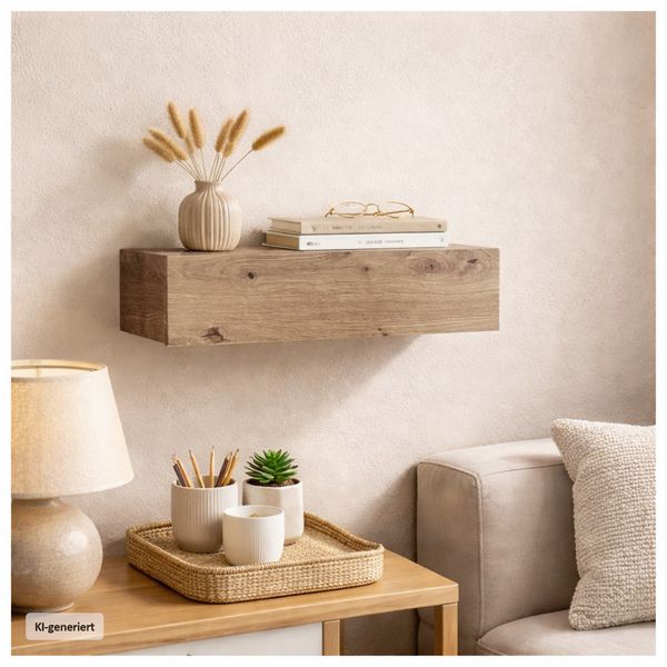 HTI-Living Wandregal mit Schublade 40 cm Artisaneiche Wandregal mit Schublade 40 cm Artisaneiche